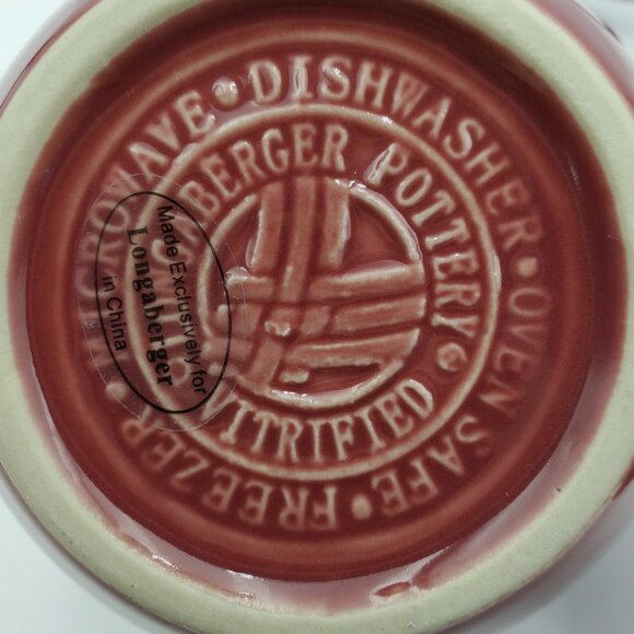 Longaberger Woven Traditions Paprika Jumbo Mugs Large Oversized Soup Coffee Mugs - Picture 5 of 9